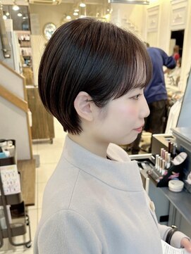 ネオリーブアイム 横浜西口店(Neolive aim) マッシュバングコンパクトショートボブ暗髪アッシュグレージュ