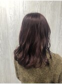 ゆる巻きカシスピンク【TELA HAIR鎌取店】