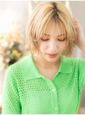 ナチュラルハイトーン前下がり小顔こなれボブa上尾20代30代40代