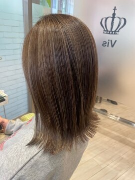 ビス フルール 日暮里店(Vis fleur) ミルクティーアッシュハイトーン透明感グレージュ極細ハイライト