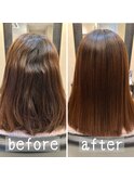 【箕面豊中】髪質改善艶髪縮毛矯正ビフォーアフター【牧落池田】