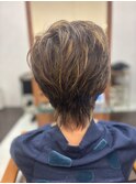 絶壁解消/ひし形/くびれ/斜めバング/60代50代40代/ミセスヘア15B