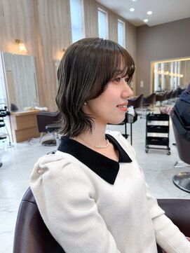 ユウヘアー 千代田橋店(U Hair) ボブ/切りっぱなしボブ/イルミナカラー/透明感カラー/20代/30代