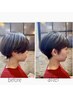 【朝ラク時短】ショート/ショートボブカット＋透明感カラー＋TR　￥11000