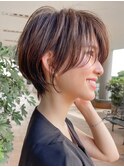 30代40代50代ショートボブ丸みショート分け目なしショート