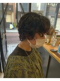 ショートウルフ×パーマ