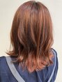 ハナ ビューティーヘアー(hana.)&nbsp;ブリーチして、オレンジインナーカラー♪