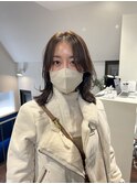 外ハネボブ　レイヤーボブ　オリーブベージュ