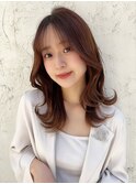 韓国前髪顔周りロング×デザインカラー[心斎橋/髪質改善]