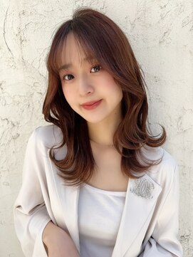 ロンド ストラーダ 心斎橋(Lond strada) 韓国前髪顔周りロング×デザインカラー[心斎橋/髪質改善]