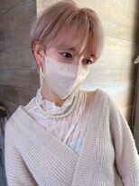 トレヘアー 京都 烏丸(tRe hair)&nbsp;ミニウルフ　ショート/ハイライトカラー　ホワイトベージュ