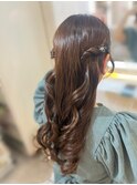 結婚式 二次会 デート 推し活 お呼ばれ ハーフツイン×ヘアピン