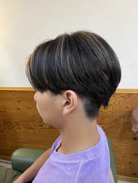 ミックリンクジャム(mic link Jam) メンズ　マッシュ＆ハイライト＆ブルーorパープルブラック