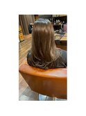 透明感グレージュ×レイヤーカット×小顔に見せる