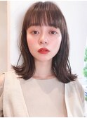 say.黒髪ボブルフネビージュ小顔ワンレンぱっつんバングブラウン