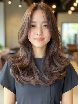 クラン 横浜(Clanc) くびれヘア ハイライトカラー アプリコットオレンジ 夏