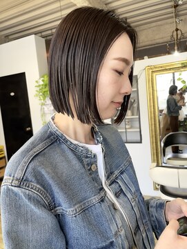 ヌード(NUDE) NUDE ミニボブ 切りっぱなしボブ 前下がりボブ ワンレンボブ