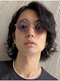 大分メンズボブウルフ長めセンターパートスパイラルパーマ