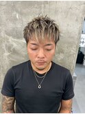 ホワイトメッシュ/ツイスト/ツイスパ/パーマ/メンズ/眉毛