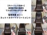 【ダメージレス志向へ】カット+艶髪ケアカラー+後処理トリートメント