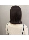 【&ONE 自由が丘】くすみブラウン×切りっぱなしボブ