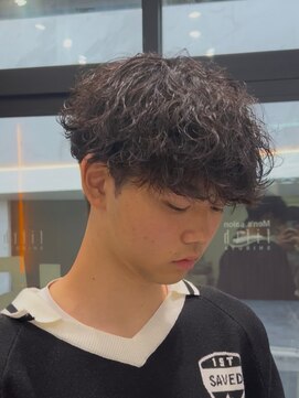 フィフス 渋谷(fifth) シャドウパーマ波巻きパーママッシュ×センターパート2Way