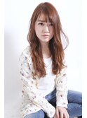 【大人可愛い】クリアベージュブラウン×ゆるカールロング