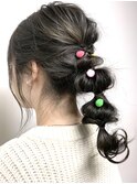 【札幌平岡　ヘアセット(たまねぎポニーテール)】　藤原有貴