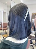 インナーカラー×ネイビーブルー