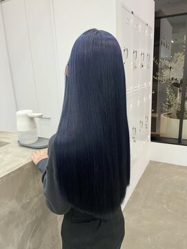 エートル 西金沢(etre) ネイビー/ブルーブラックツヤ髪スタイルロングヘア髪質改善