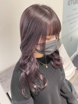 アイヴィー(IVY) 紫カラー ケアブリーチ 韓国 暗めカラー ラベンダー ロング