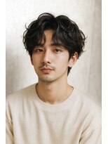 ノア 三宮店(NOA)&nbsp;【NOA】柔らかセンターパートゆるウェーブで大人韓国メンズ