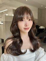オニキス(ONYX)&nbsp;e175ブリーチなしココアブラウンくびれ巻きレイヤーカット前髪