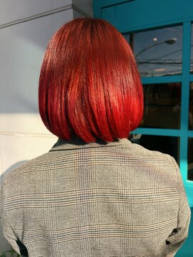 アオトーキョー 二子玉川(ao.tokyo) ワインレッド～ビビットレッド×クラシカルボブ