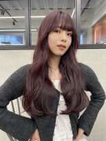 ニコ トウキョウ 渋谷(nico TOKYO)&nbsp;ダブルカラーチェリーレッドピンクブラウン韓国レイヤーロング