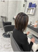肩上ボブ大人可愛いボブひし形ボブアッシュベージュ