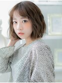 グレージュブラウン韓国巻き顔周りレイヤーボブc8越谷20代30代