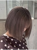 グレージュダブルカラー透明感カラーブリーチタイトボブミニボブ