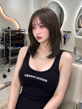 エンネ 新宿(enne) 艶感ダークブラウン×ミディアムレイヤー
