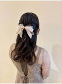 ゆるふわハーフアップ