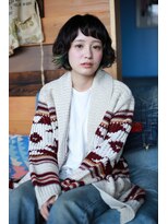 ラべリー 池袋(LOVELEY)&nbsp;【 LOVELEY 】 オン眉マッシュボブ × インナーグリーン