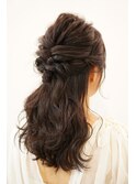 ロングヘアハーフアップ