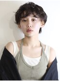 パーマ　くせ毛風　ウエット　ショート