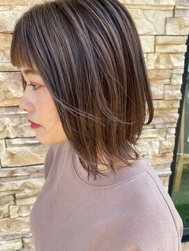 リンク ヘアアンドエステティック(Link Hair&Esthetic) ちぴバング風外はねボブ