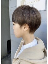 シェノン(CHAINON) 2022年流行丸顔面長くびれショート韓国マッシュ前髪イメチェン