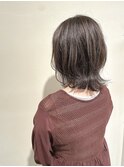 外ハネミディアム+カーキベージュ