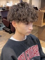 メンズパーマ波巻きスパイラルパーマツイストスパイラルパーマ