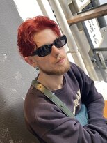 フランクスバーバーザスタンド(Frank’s barber the stand)&nbsp;ツーブロックセンターパートブリーチレッドE