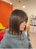 縮毛矯正/髪質改善/オリーブベージュ/切りっぱなしボブ