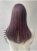 ラベンダーアッシュ　デザインカラー　ロングヘア
